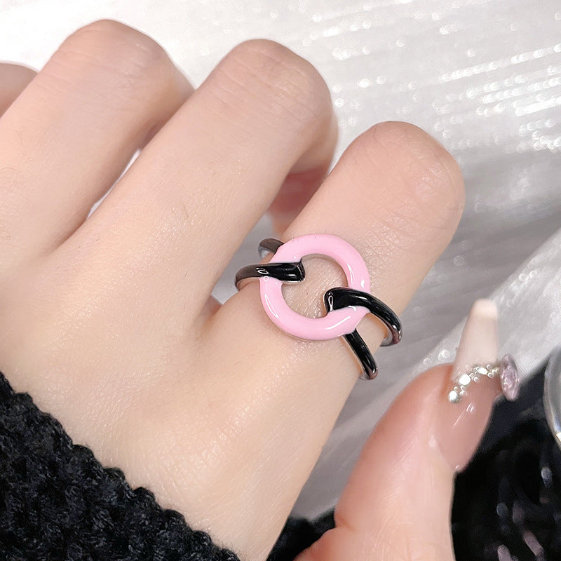 Wholesale Pink Open Ring Dopamine Index Finger Ring ACC-RS-JiuHao004