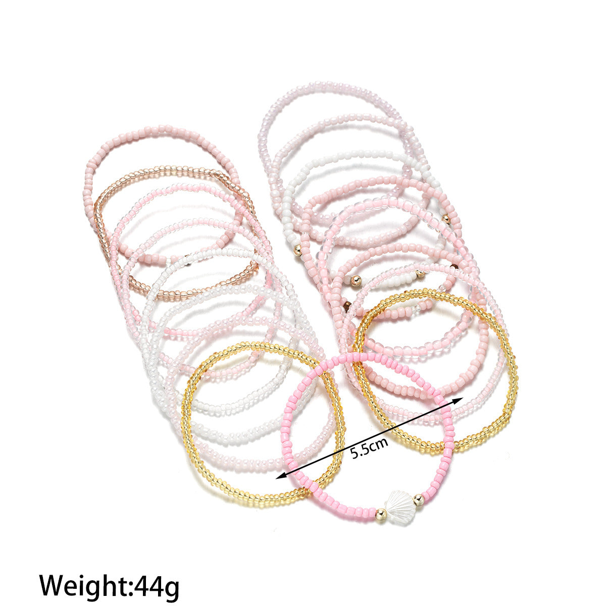 Wholesale  Resin Scallop Multicolor Rice Beads Set