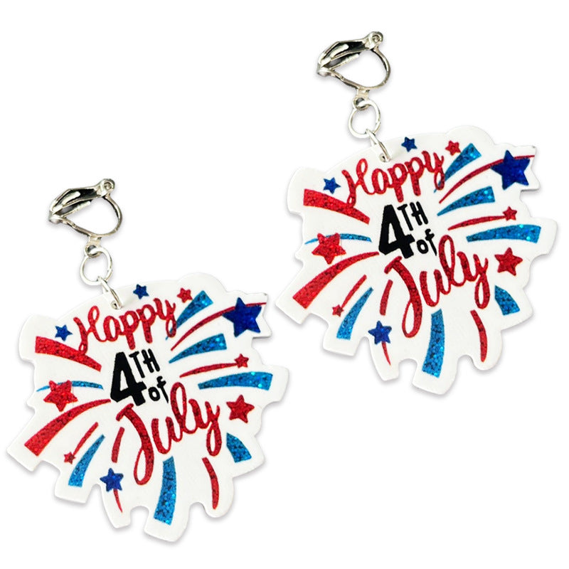 Wholesale American Independence Day fireworks acrylic earrings