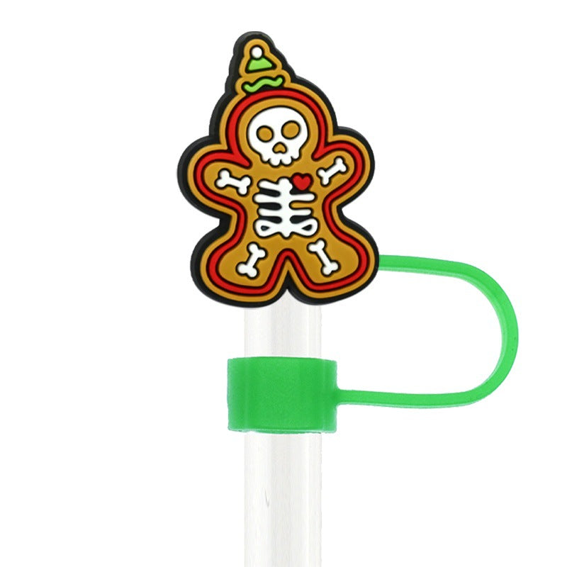 Wholesale  Random 100pcs Cartoon   10mm PVC Soft Straw Tube Cap