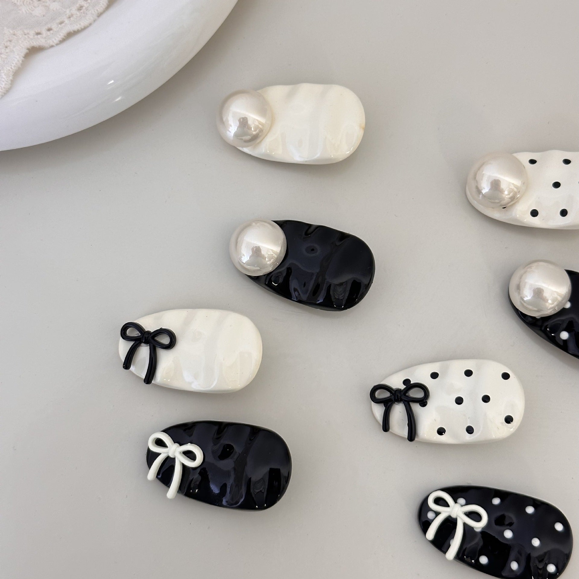 Wholesale  Pearl Wave Dot  Clip Hairpin Hair Clips