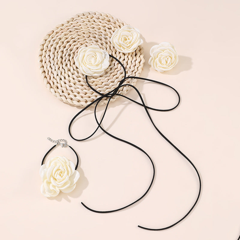 Wholesale Rose Camellia Choker Wrist Necklace