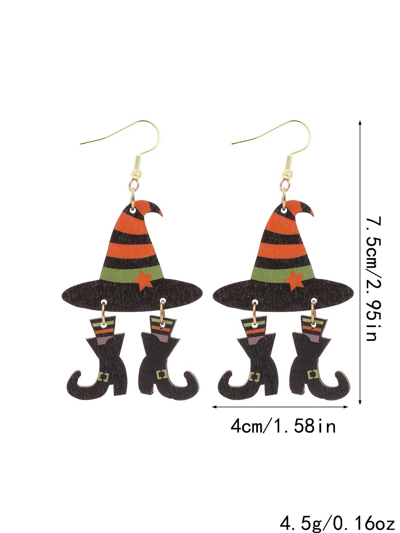 Wholesale Halloween wood chip earrings