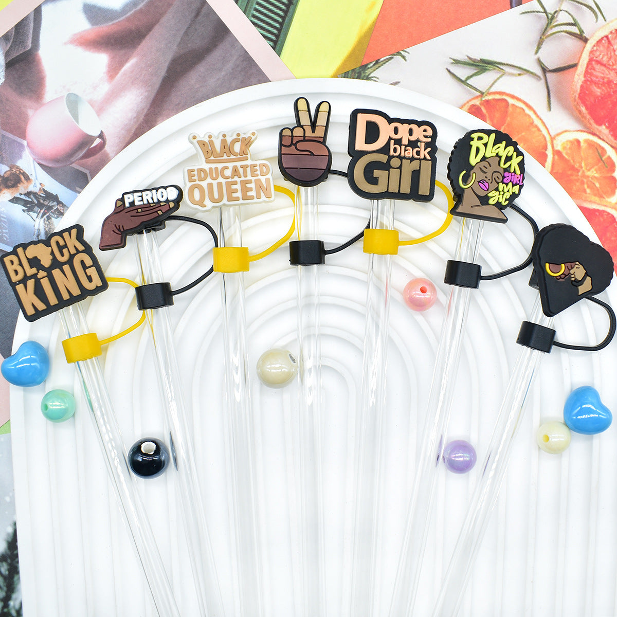 Wholesale Random 100pcs 10mm PVC Soft Straw Tube Cap ACC-SCR-RYY076