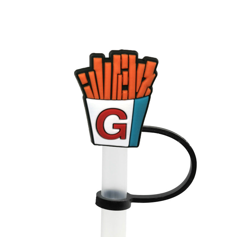 Wholesale 20PCS 7-8mm Cartoon Food and Beverage Silicone Straw Tube Cap Straw Decoration