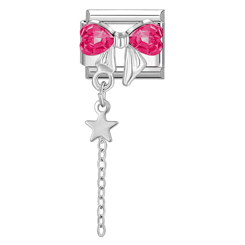 Wholesale Italian Charm Bracelet 9mm DIY Splicing Butterfly Patch Stainless Steel Composable Bracelet