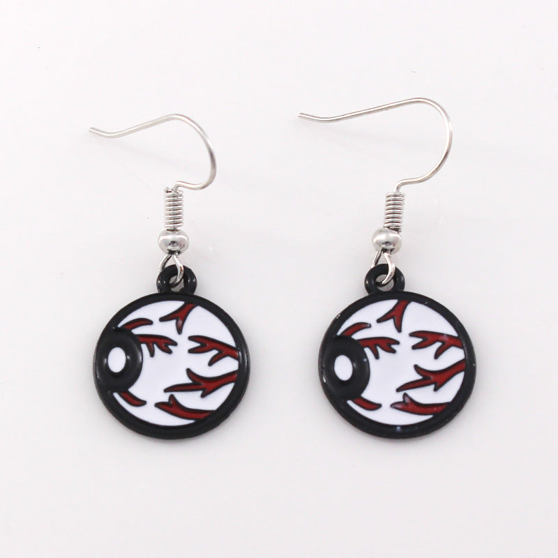 Wholesale Halloween Ghost Pumpkin Head Alloy Oil Drop Earrings ACC-ES-Liyao003