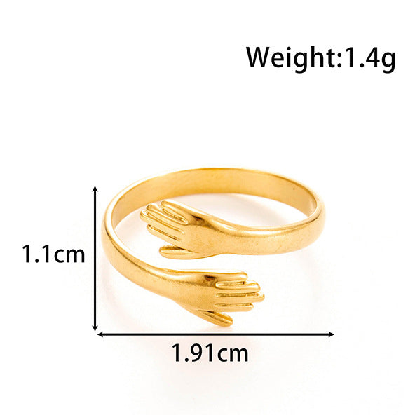 Wholesale  geometric popular love encircling titanium steel irregular ins style simple  ring