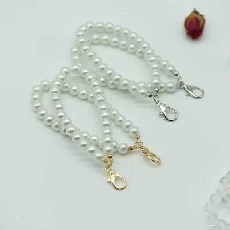 Wholesale Metal Pearl Bead Keychain Phone Chain Modern Minimalist Stylish Bag Charm for Girls