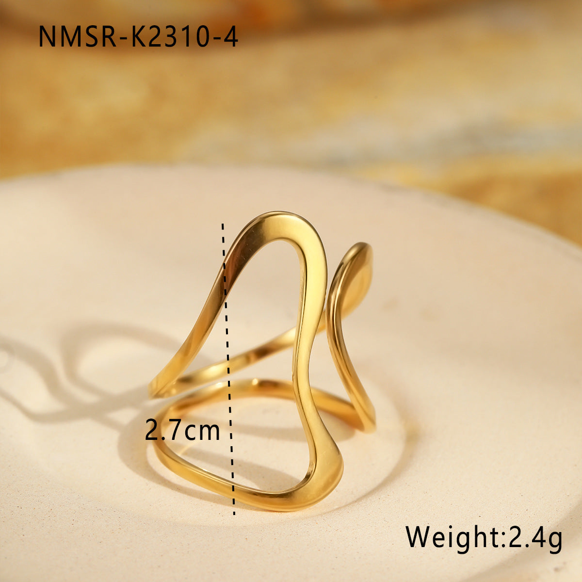 Wholesale  stainless steel ring opening adjustable exaggerated titanium steel ring