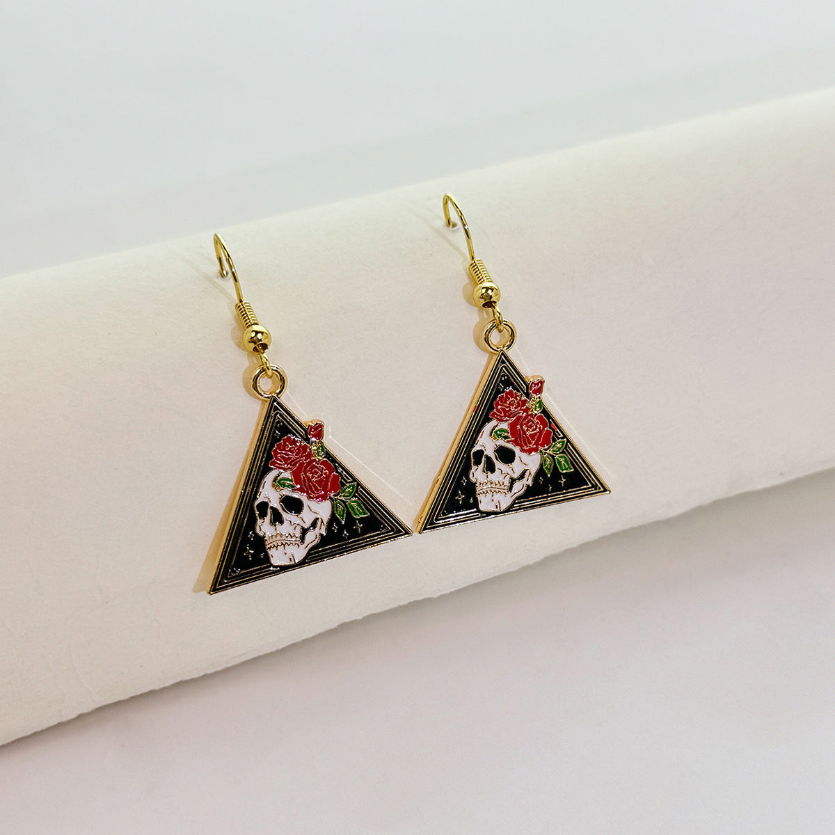 Wholesale Halloween Funny Skull Bat Tombstone Rose Earrings ACC-ES-MDD036