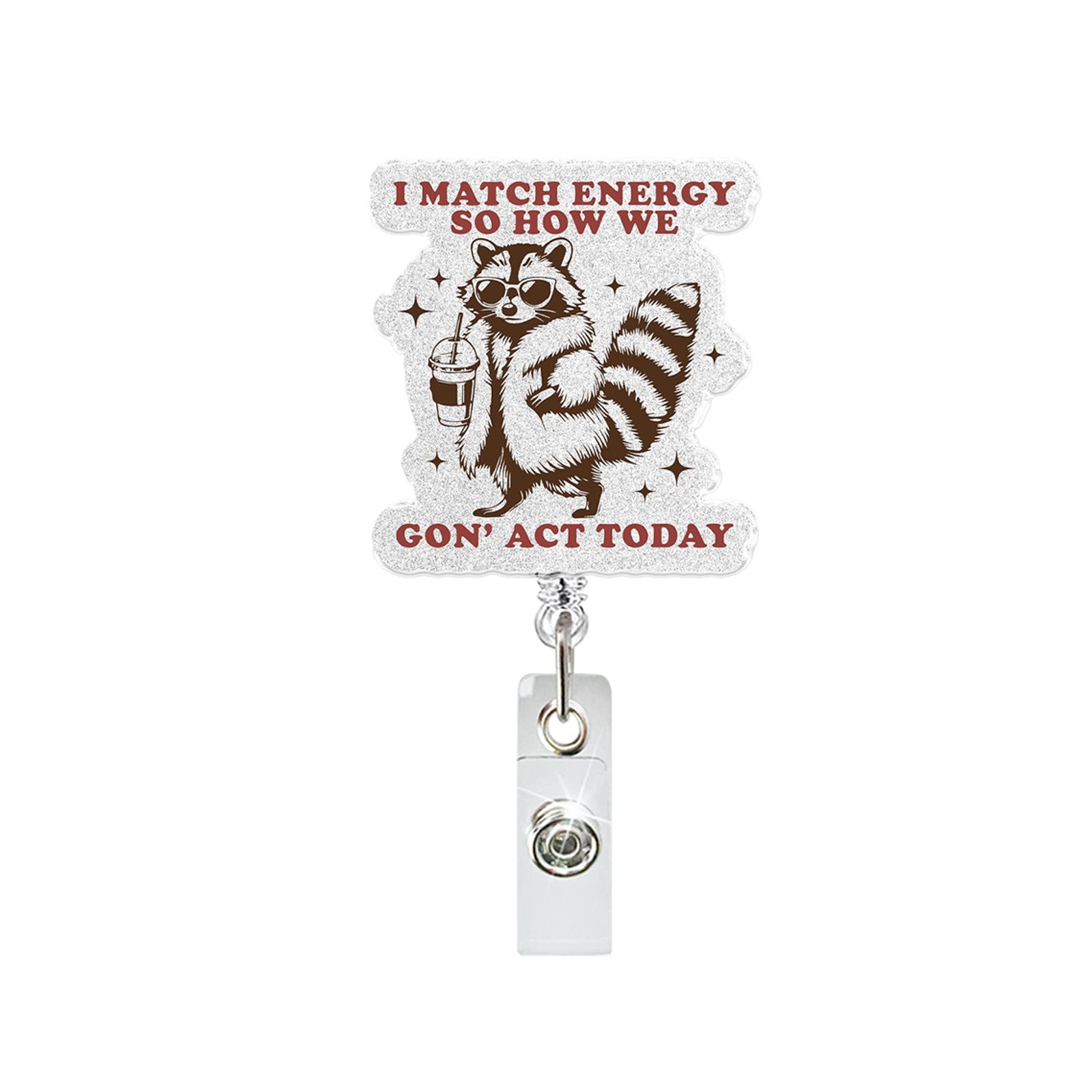 Wholesale Humorous Flower Quote Retractable Badge Reel Rotating ID Card Clip Acrylic ABS for Medical Staff Decorative Bag Charm