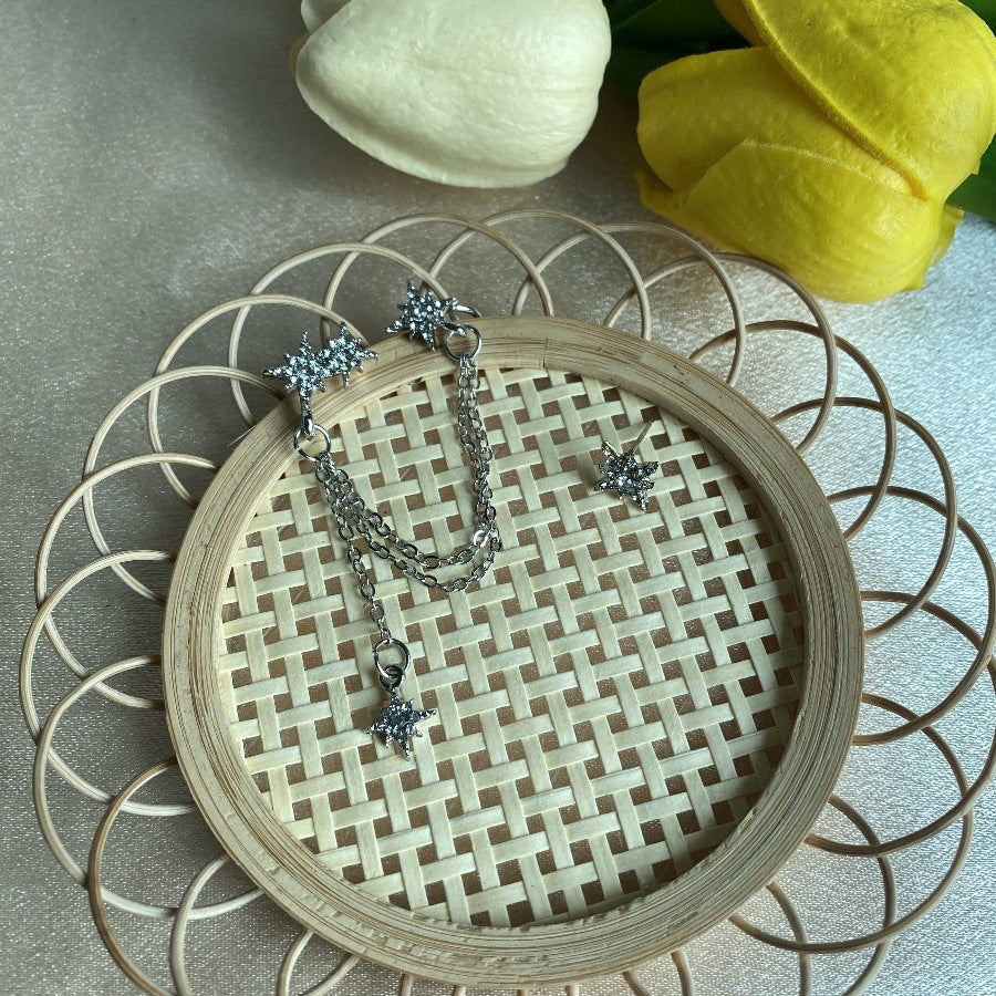 Wholesale star one-piece ear bone clip earrings