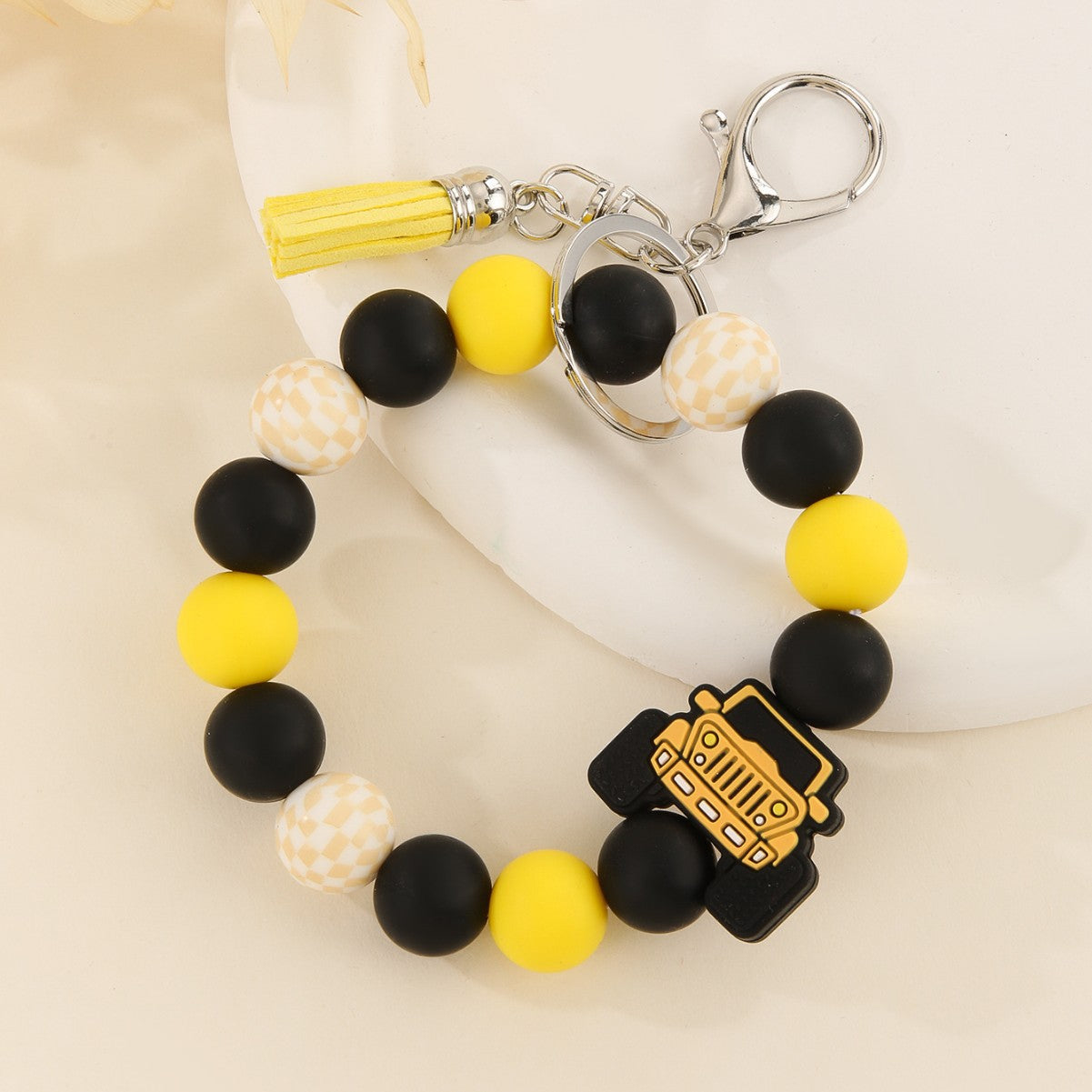 Wholesale Creative Car Silicone Handmade Beaded  Keychain