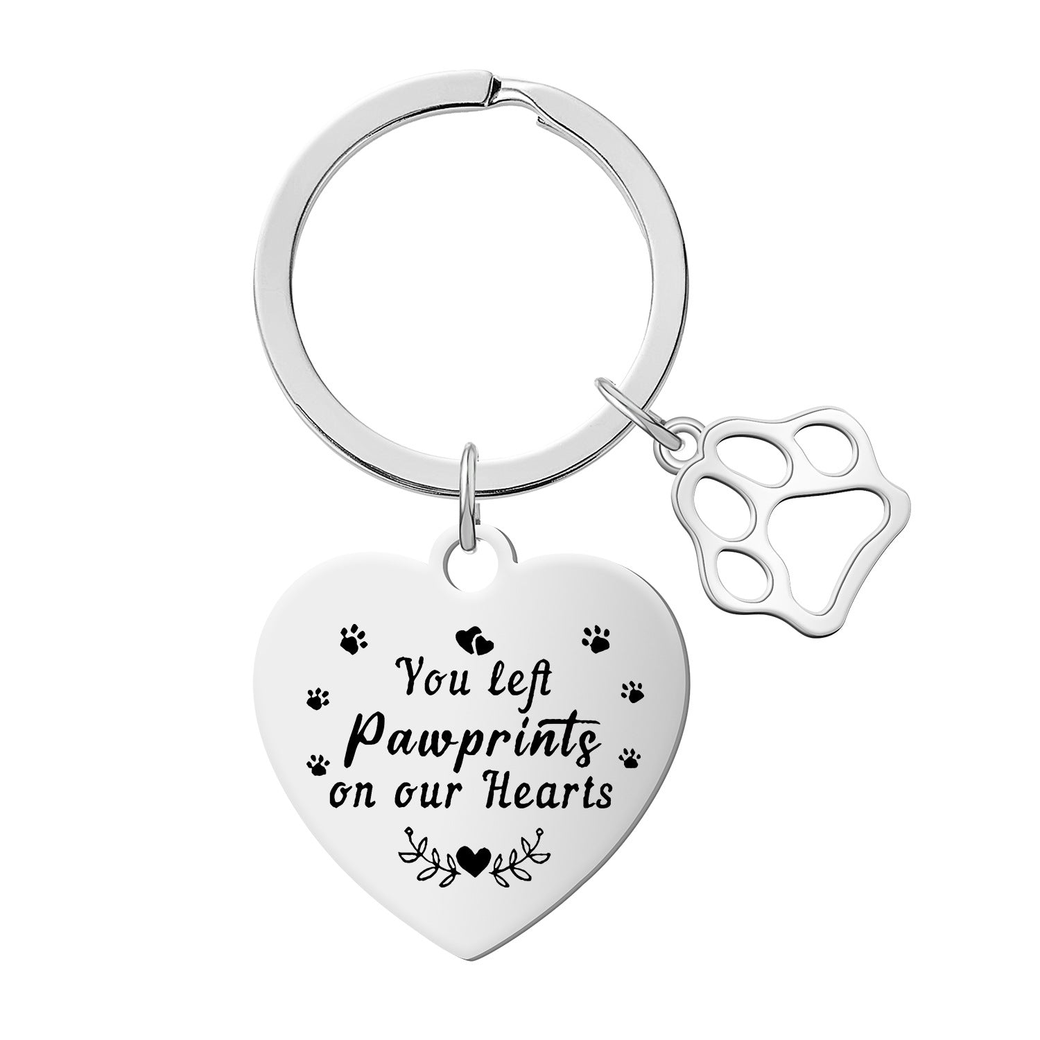 Wholesale Stainless Steel Cute Dog Pendant Engraving Keychain