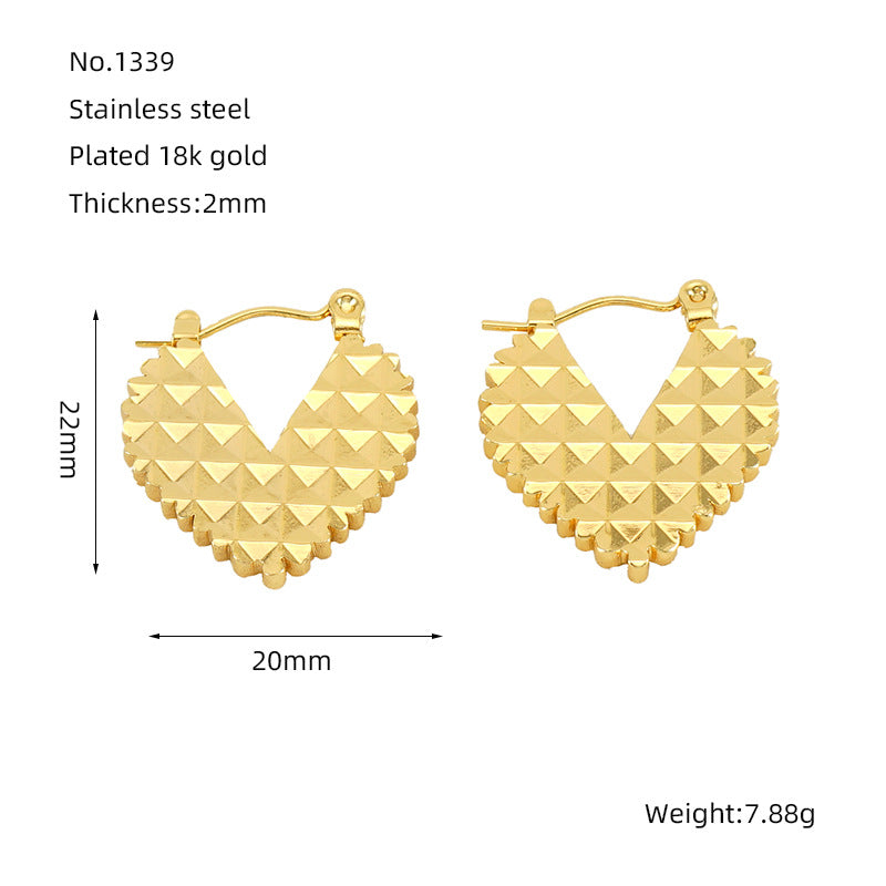 Wholesale Stainless Steel geometric hollow earrings plated 18K gold  jewelry