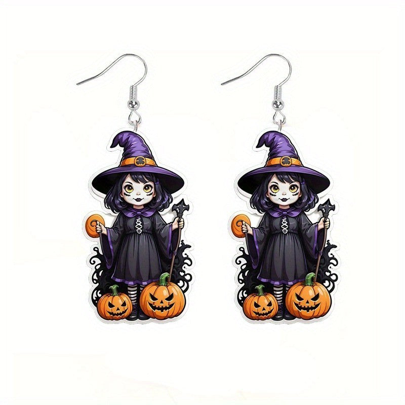 Wholesale  Skull Ghost Witch Candy Acrylic Earrings