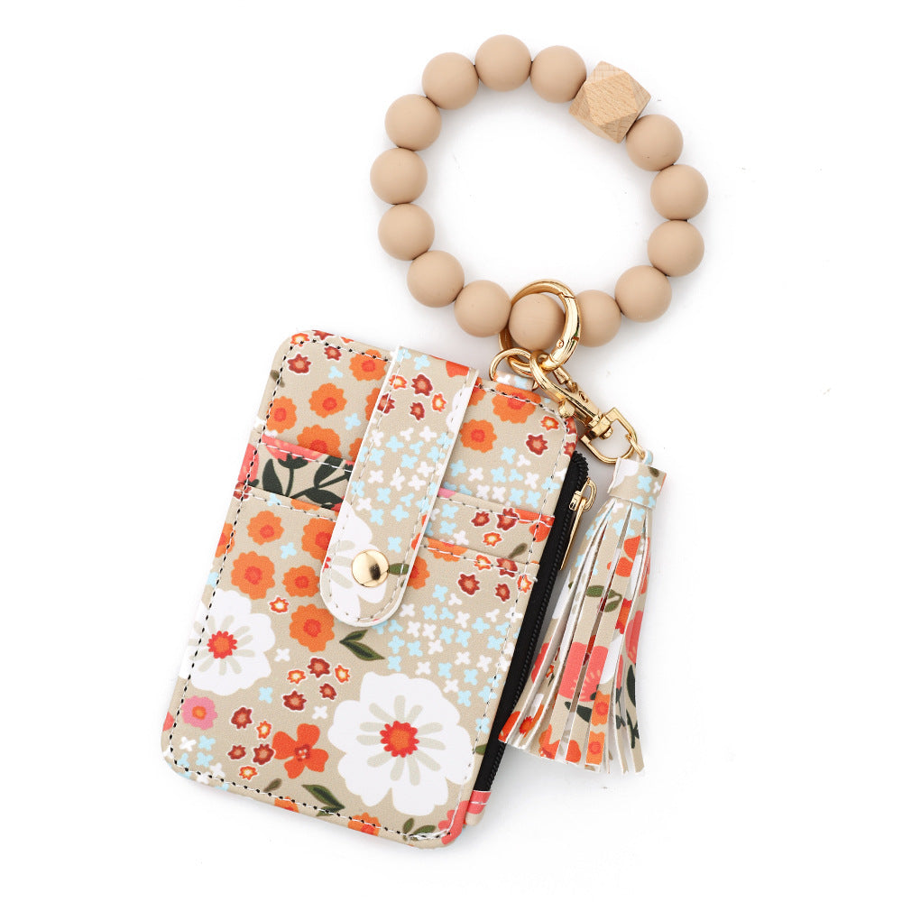 Wholesale Silicone Handstring Floral Folded  Wristlet Keychain