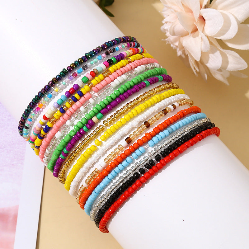 Wholesale Boho Style Glass Bead Bracelet Anklet Unisex Jewelry Accessory for Everyday Wear