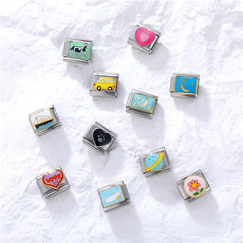 Wholesale Italian Charm Bracelet 9mm DIY Splicing Marine Elements Stainless Steel Composable Bracelet