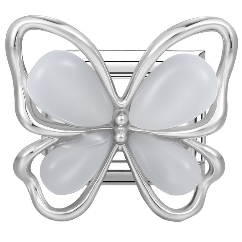 Wholesale DIY Italian Style Butterfly Flower Pearl Bracelet Set Stainless Steel Jewelry Accessory Gift Boutique