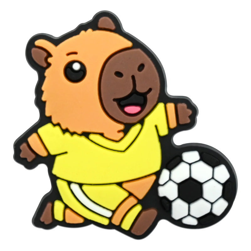 Wholesale   Random 100pcs Cute capybara PVC Soft Rubber Shoe Buckle Decoration