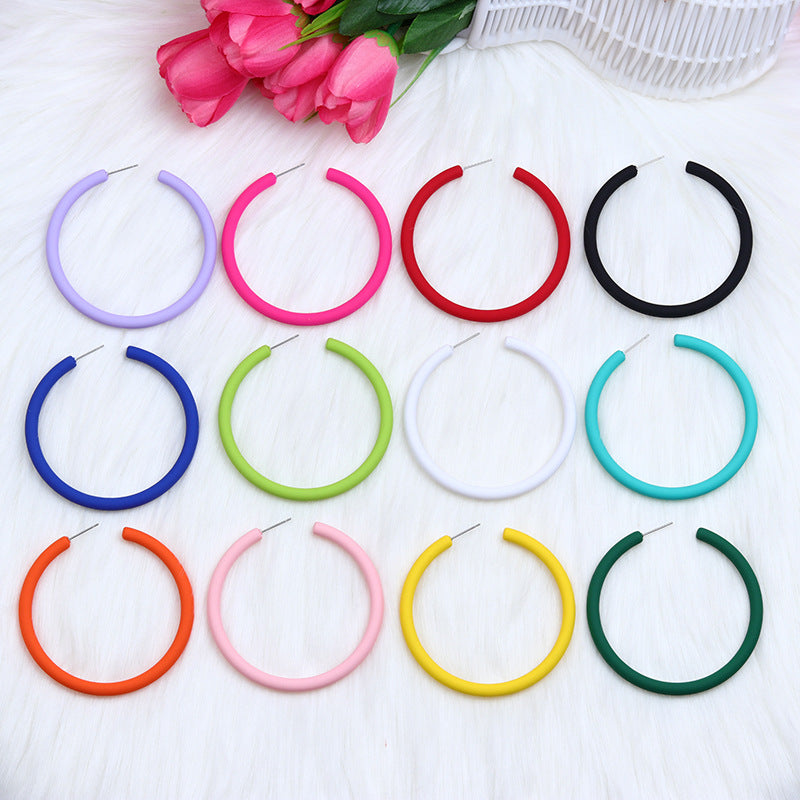 Wholesale  Large C Circle Earrings Acrylic Earrings