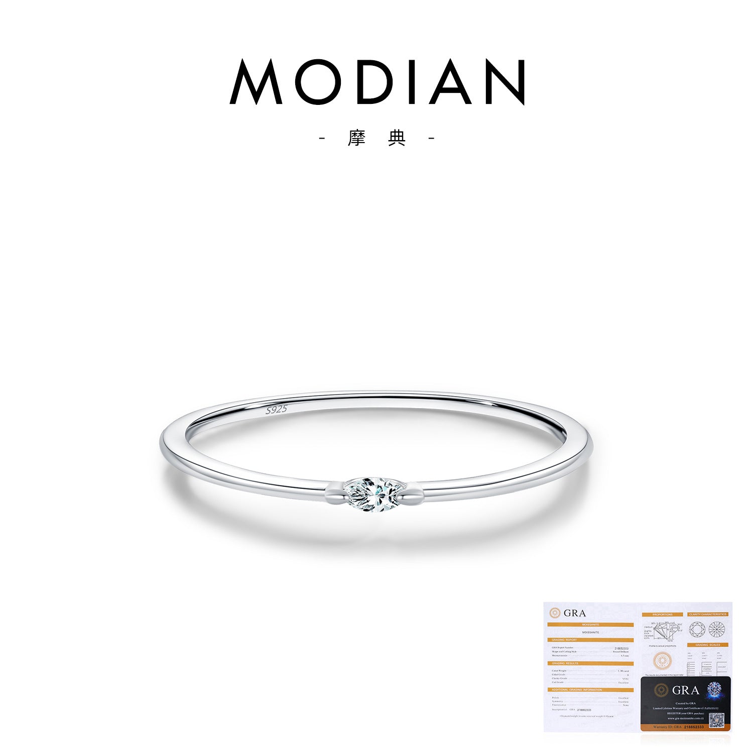 Wholesale Minimalist Moissanite S925 Sterling Silver Stacking Ring For Women Fashion Jewelry Accessory