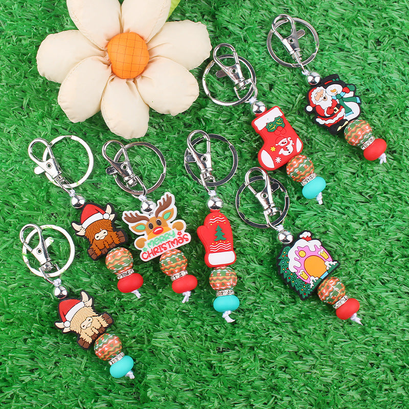 Wholesale Christmas DIY Accessories Silicone Beaded Keychains ACC-KC-GuangTian093