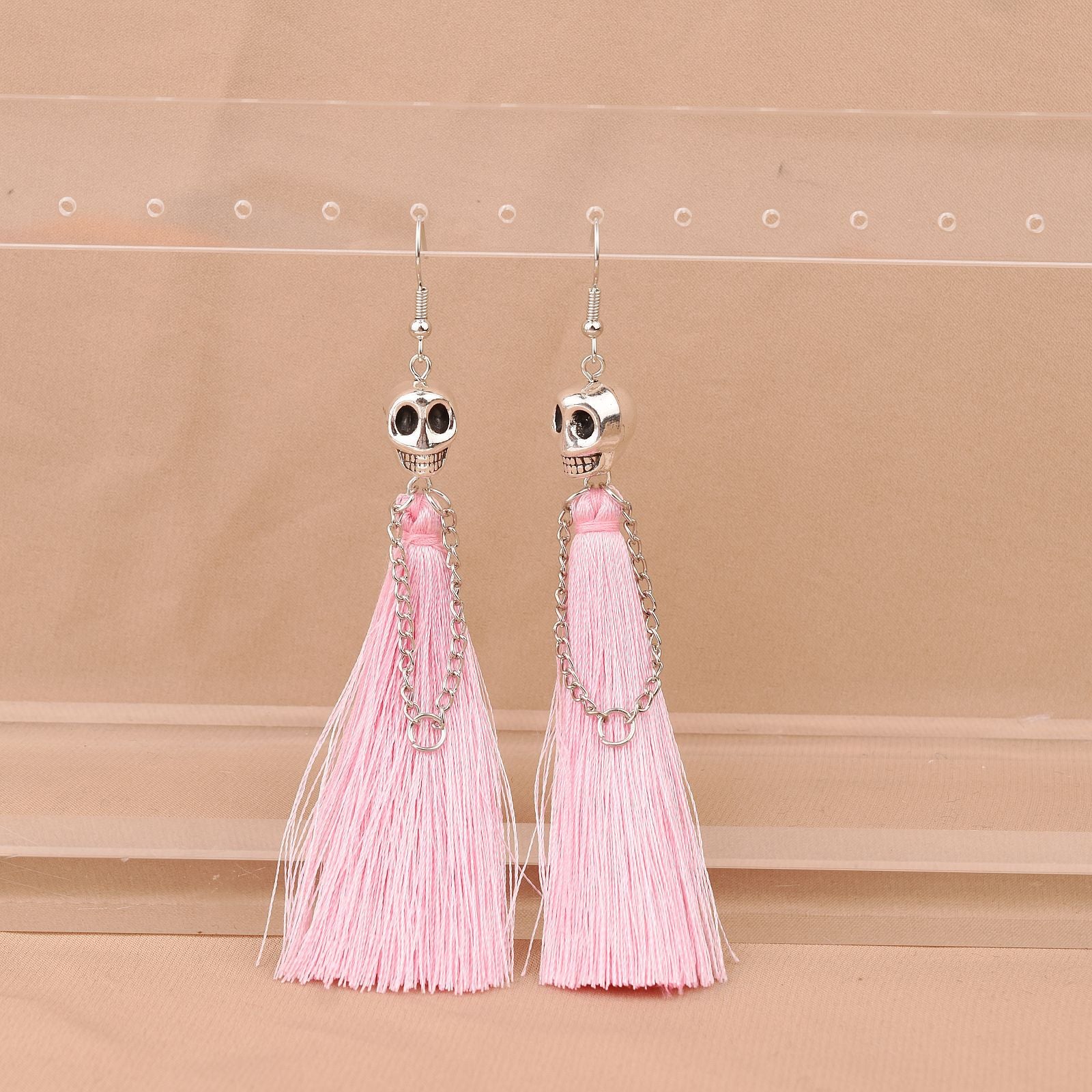 Wholesale   skull tassel earrings