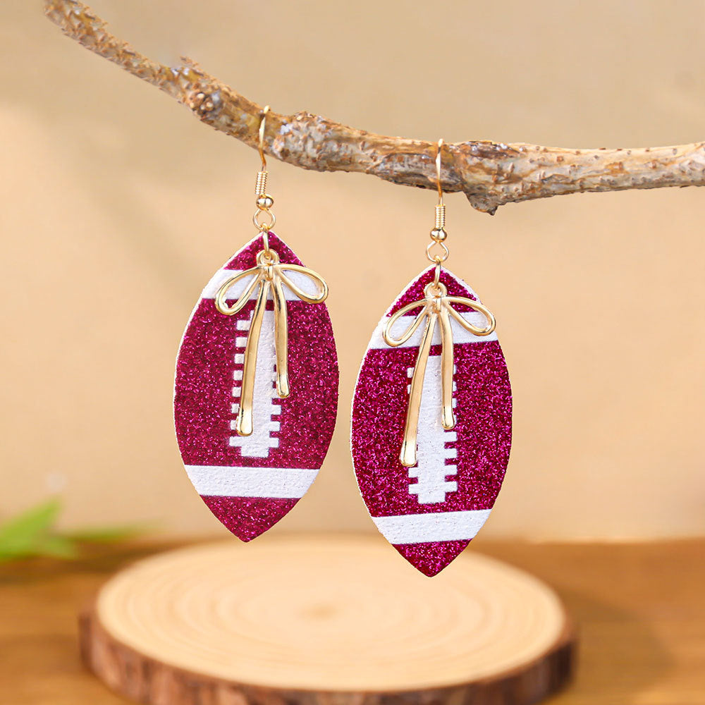 Wholesale Sequined Football Earrings