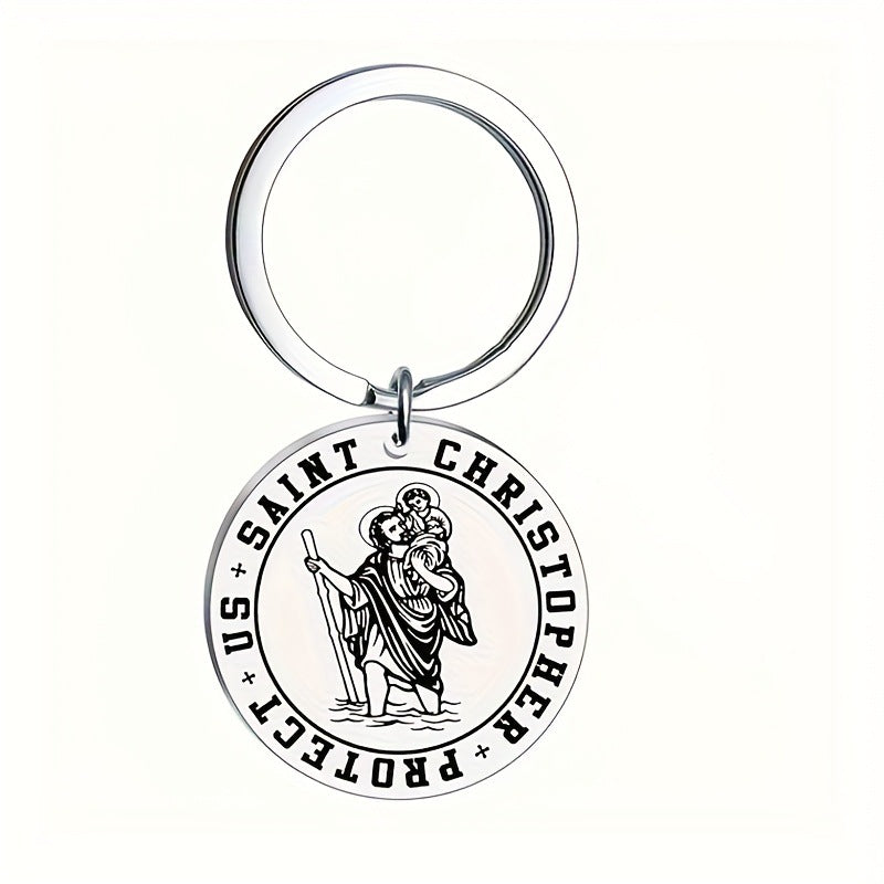 Wholesale St.  Christopher Stainless Steel Keychain