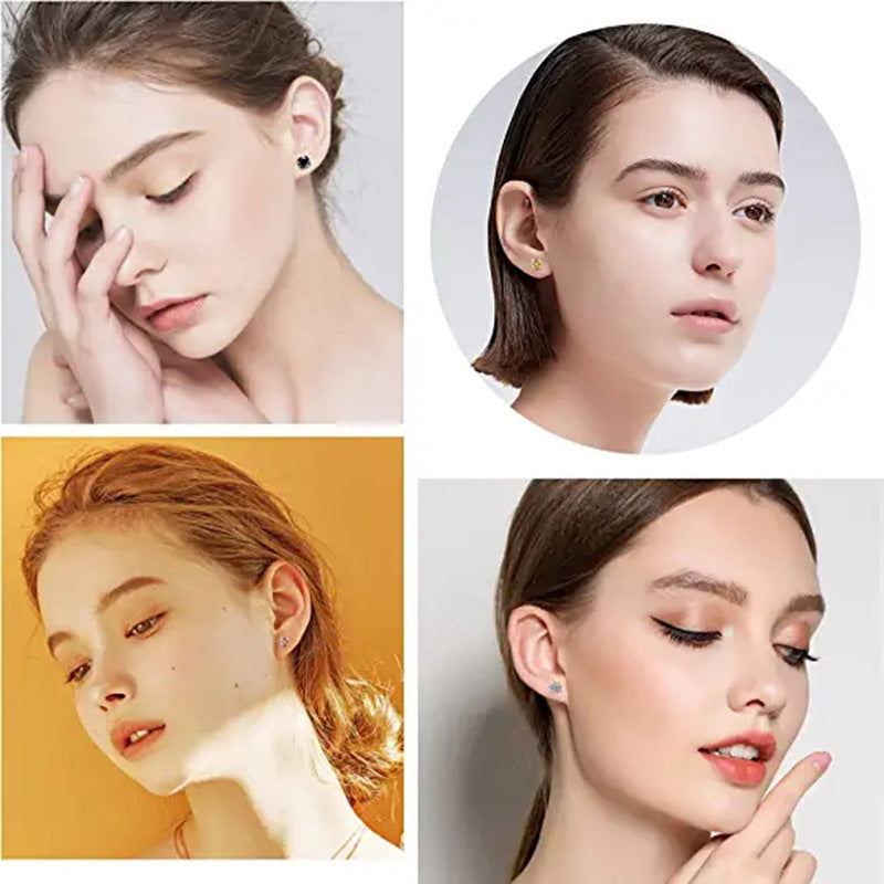 Wholesale 2pcs Zircon Earrings Magnet Ear Clip Earrings ACC-ES-LR004