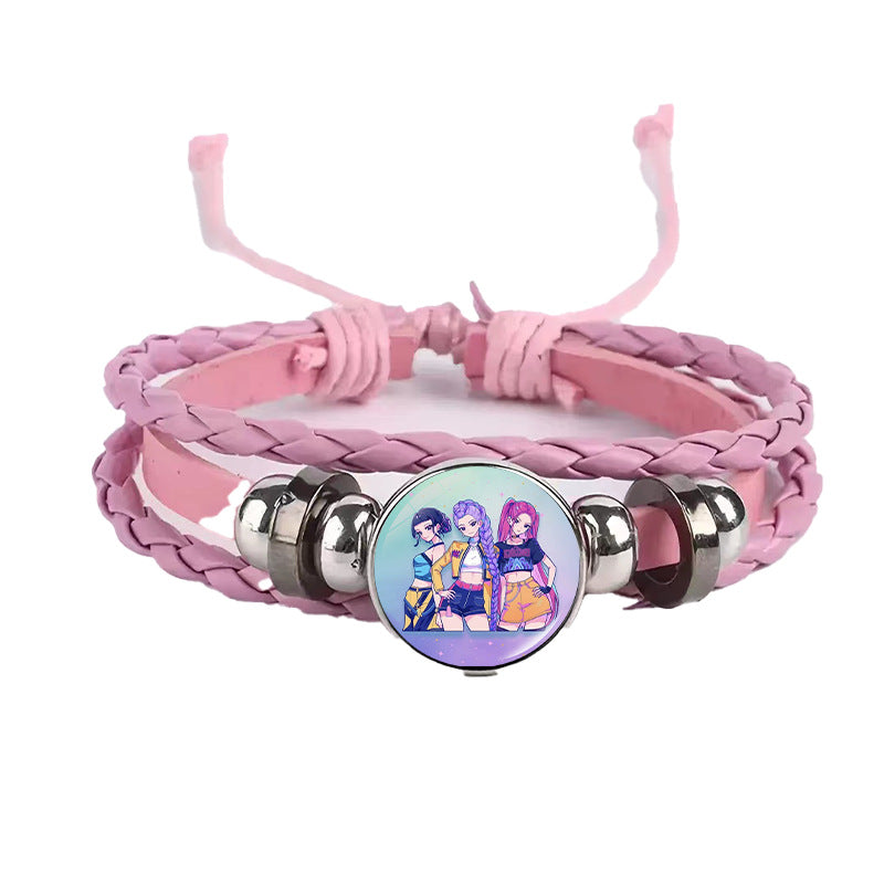 Wholesale  Black Braided Leather Bracelet kpop