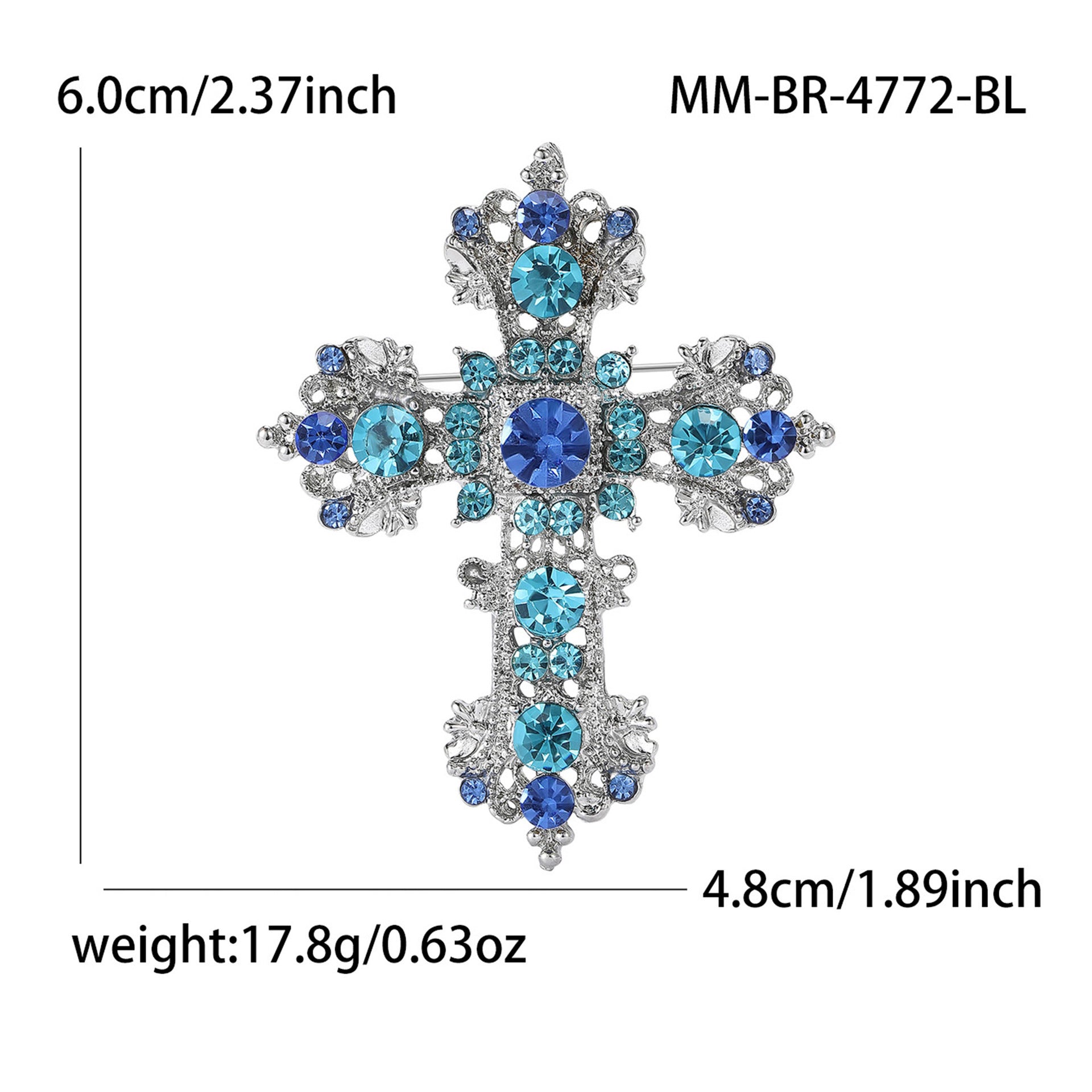 Wholesale Trendy Alloy Cross Brooch Pin Women Chic Clothing Corsage Party Gift Accessory