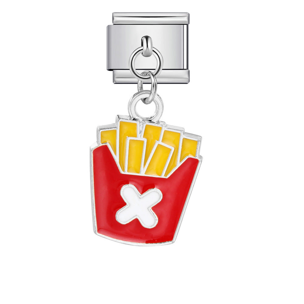 Wholesale Italian Charm Bracelet 9mm DIY Food series   Creative Stainless Steel Composable Bracelet