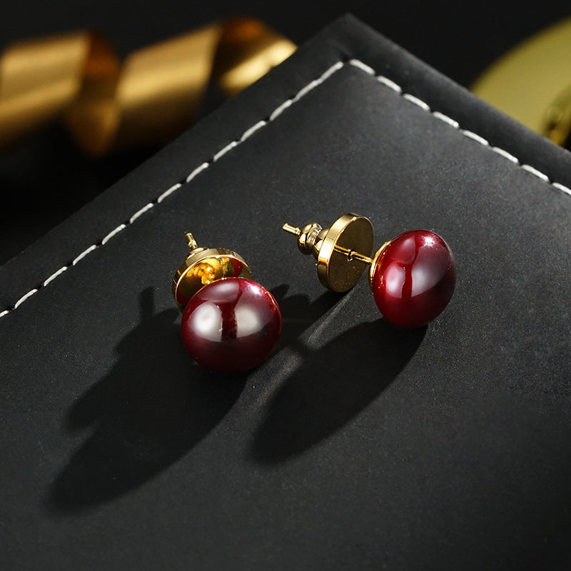 Wholesale Unique All-match  Red Bean Earrings