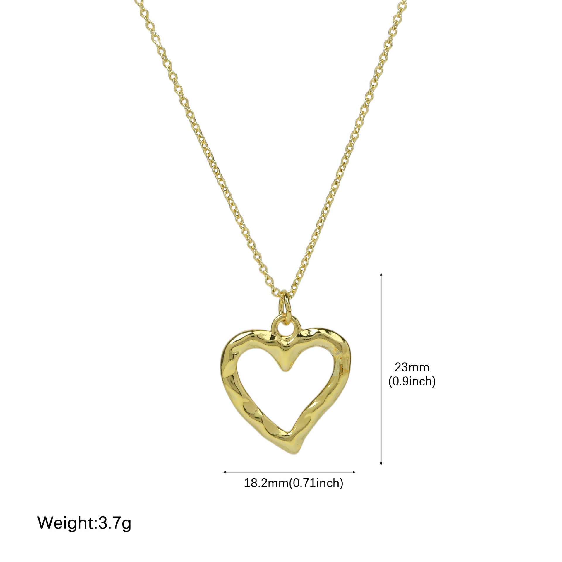 Wholesale  Brass Gloomy Hollow Heart-shaped Love Lady Pendant Clavicle Chain Necklace