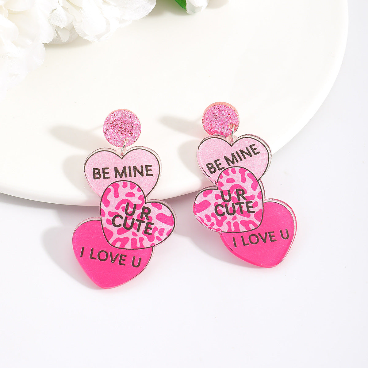 Wholesale Acrylic Valentine' s Day Earrings