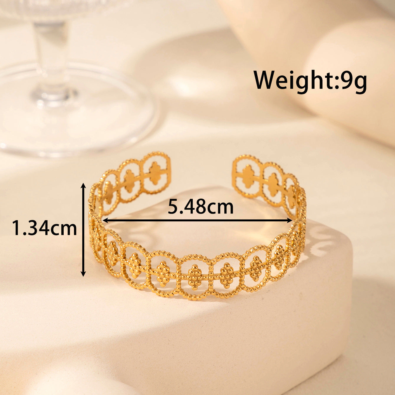 Wholesale Titanium steel retro high-grade lace opening adjustable rings bracelet