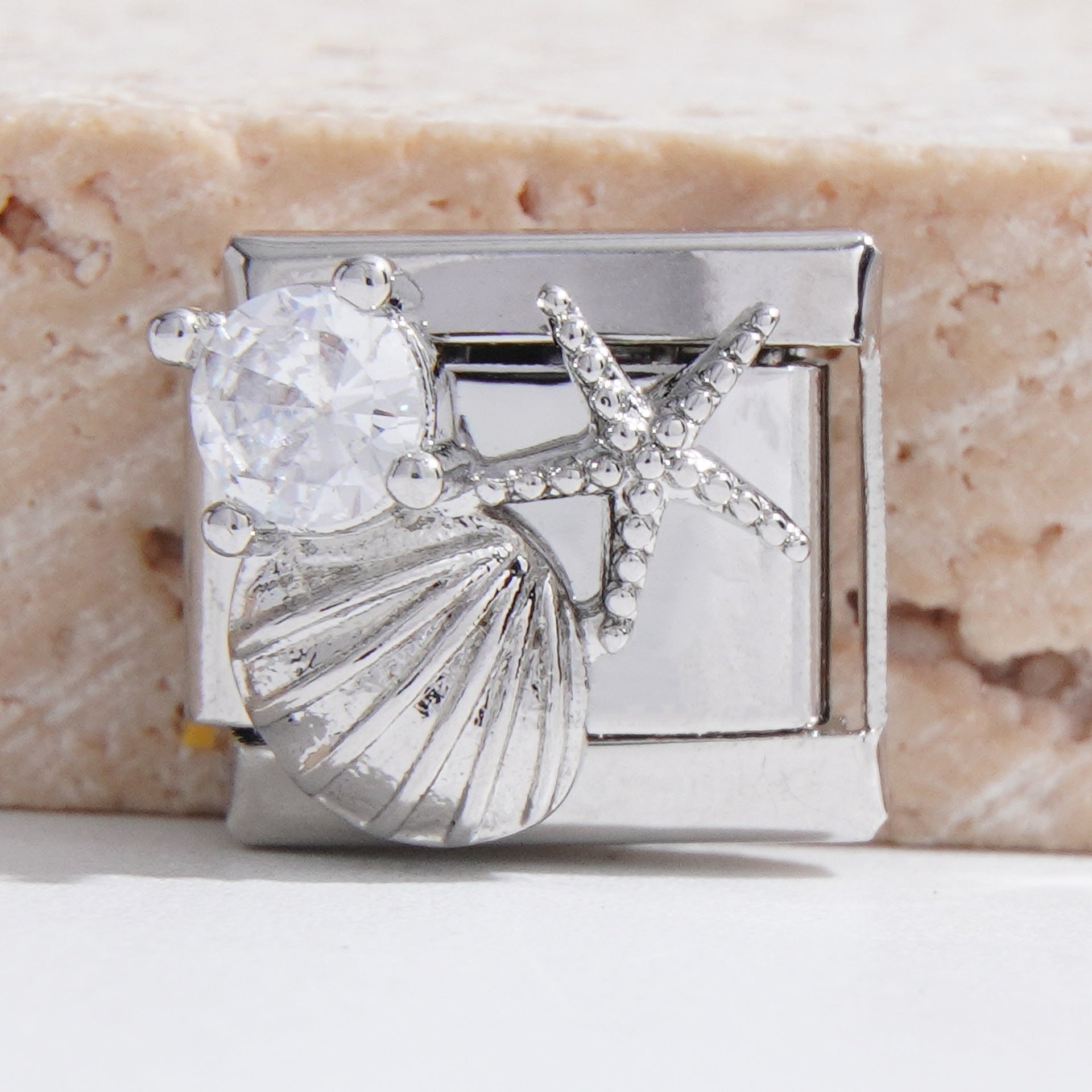 Wholesale 2PCS 9mm Italian Charm Starter Bracelets DIY square Single Section Creative Stainless Steel Composable Bracelet