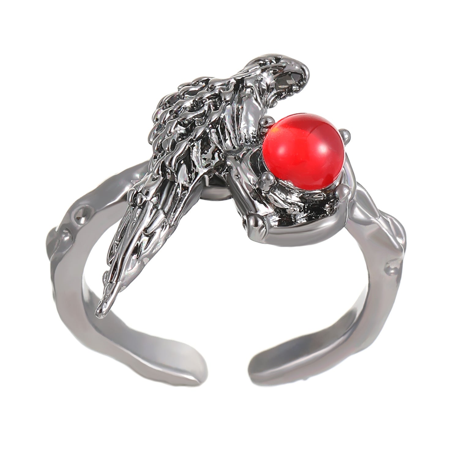 Wholesale Geometric Punk Style Ring with Diamond Pattern - Fashion Accessory for Everyday or Gift