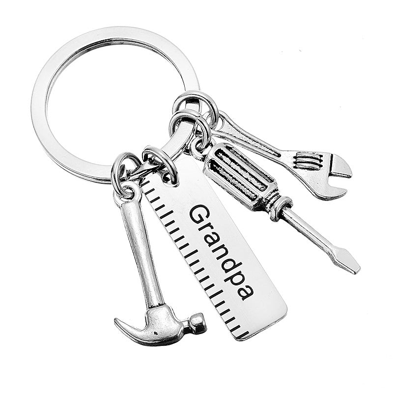 Wholesale Father's Day Gift Stainless Steel Lettering Keychain