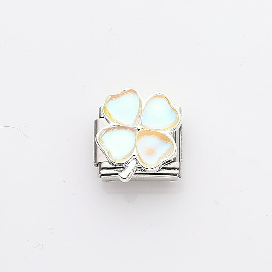 Wholesale 10pcs Italian Charm Bracelet 9mm DIY Splicing Pearl Heart Stainless Steel Composable Bracelet