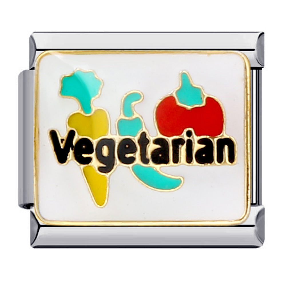 Wholesale Italian Charm Bracelet 9mm DIY Splicing Removable Cartoon Food Stainless Steel Composable Bracelet ACC-BT-QiYing010