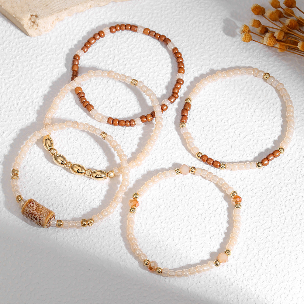 Wholesale Bohemian Summer Stackable Seed Bead Bracelet Colorful Beach Gift Fashion Accessory