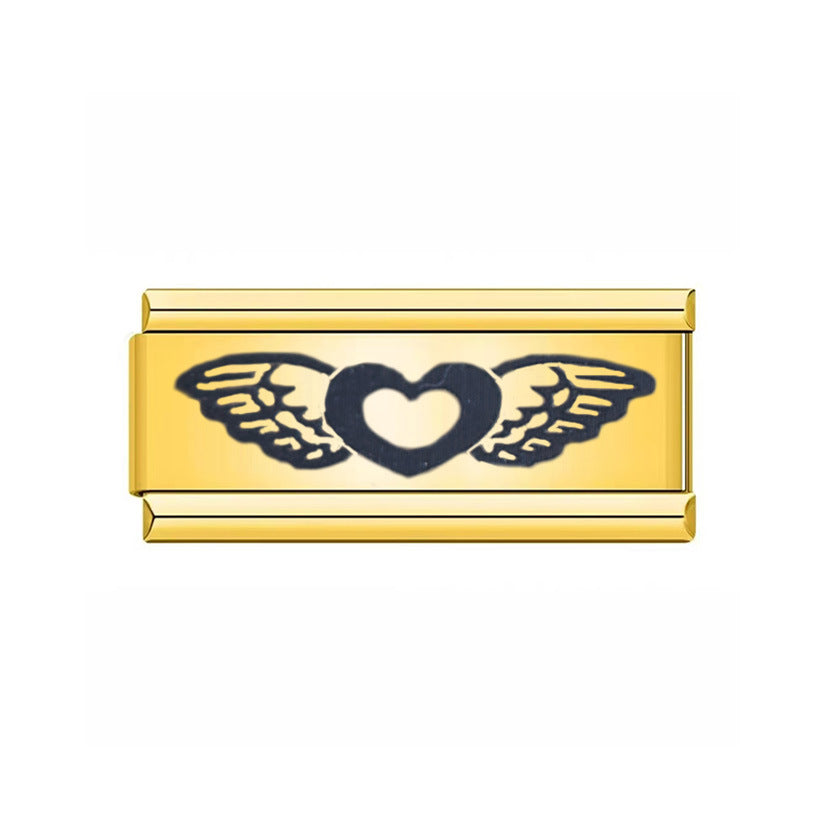 Wholesale Stainless Steel Square Modular Heart Bracelet Unisex Jewelry Accessory For Gift And Casual Wear