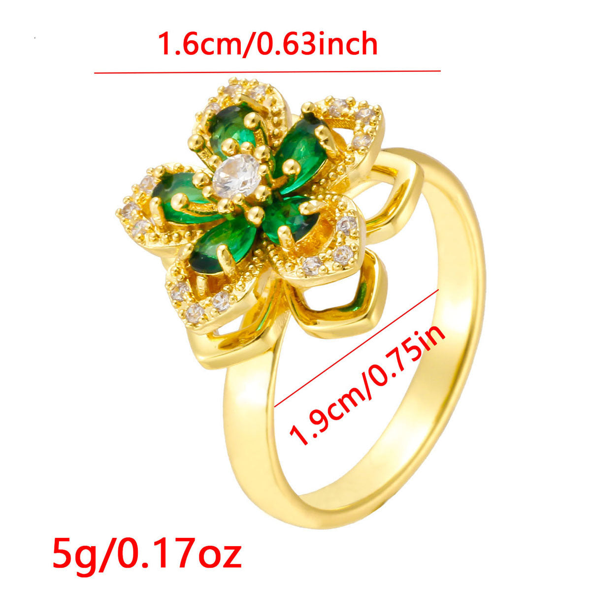 Wholesale Gold Plated Adjustable Rotating Ring Star Moon Zircon Women' s Fashion Jewelry Gift