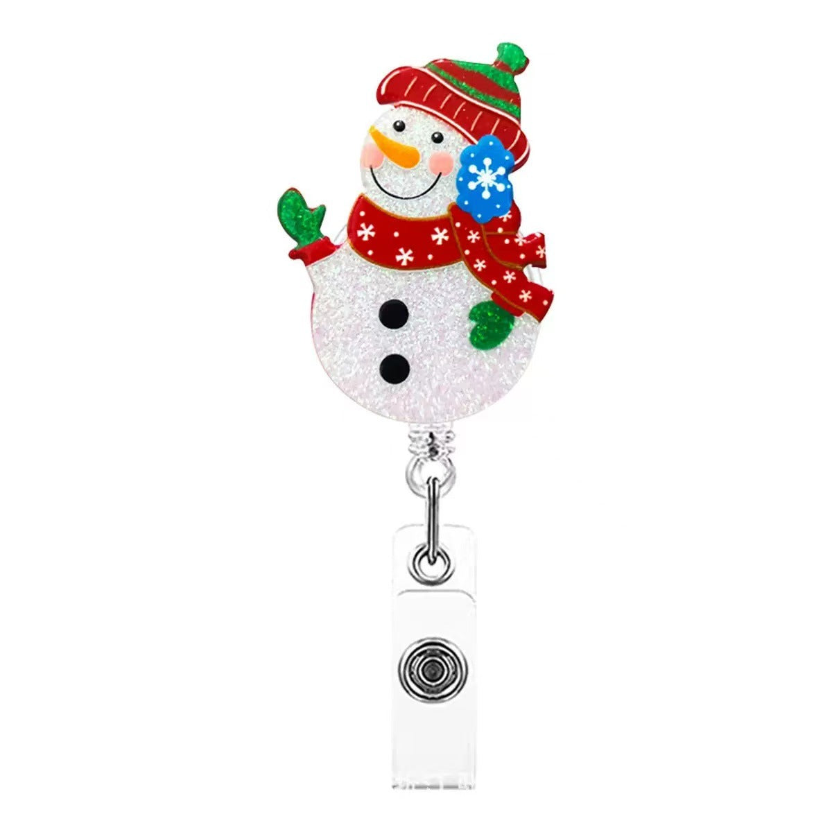 Wholesale acrylic Christmas office staff name tag retractable badge