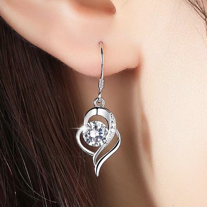 Wholesale zinc alloy silver luxury earrings